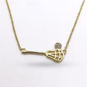 Dainty Lacrosse Necklace - Gift for Lacrosse Player - .925 Sterling Silver Hypoallergenic and Tarnish Resistant