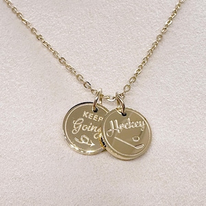 Hockey Necklace for Her - Gift for Female Hockey Player, Hockey Coach, or Hockey Mom | Dainty Hockey Pendant | 18K Gold Plated