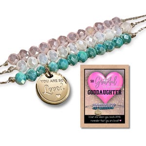 Regalo para ahijada / Juego de pulseras de regalo de Navidad o cumpleaños para ahijada