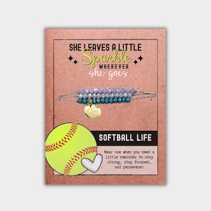 Custom Gift for Softball Player - Softball Bracelet Set - Made in the USA