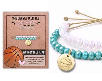 Basketball Bracelet for Her - Keepsake Gift for Basketball Team, Made in the USA