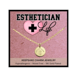 Esthetician Charm Necklace | Gift for Aesthetician - Hypoallergenic and Tarnish-Resistant