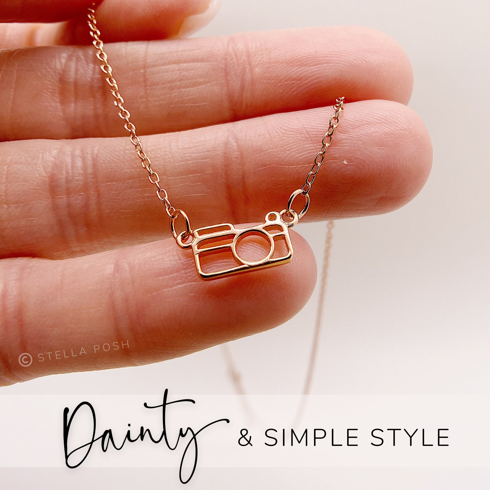 Dainty Camera Necklace / Gift for Photographer / Camera | Etsy