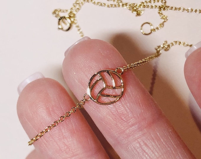 Tiny Volleyball Necklace - 18K Gold-Plated and Nickel-Free