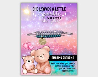 Custom Gift for Grandma - Hypoallergenic and Tarnish Resistant Bracelet Set - Made in the USA