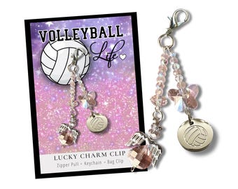 Custom Gift for Volleyball Player - Girls Volleyball Keepsake Charm Clip