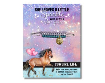 Gift for Horse Lover - Equestrian Cowgirl Bracelet Set - Made in the USA