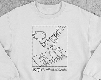 Japanese Gyoza Cravings Satisfied Sweatshirt, Foodie Gift Ideas, Food Sweater, Aesthetic Clothing