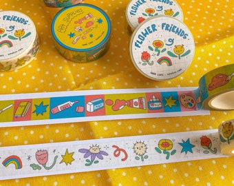 Art Supplies & Flower Friends Washi Tape - Artist Painter Tape, Botanical Cute Art