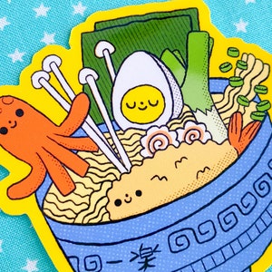 Comfort Ramen Sticker Comfort food, Lamen Ramen Noodles, Asian Food, Seafood, Miso Soup, Enoki, Seaweed Cute Kawaii Laptop Water Bottle image 2