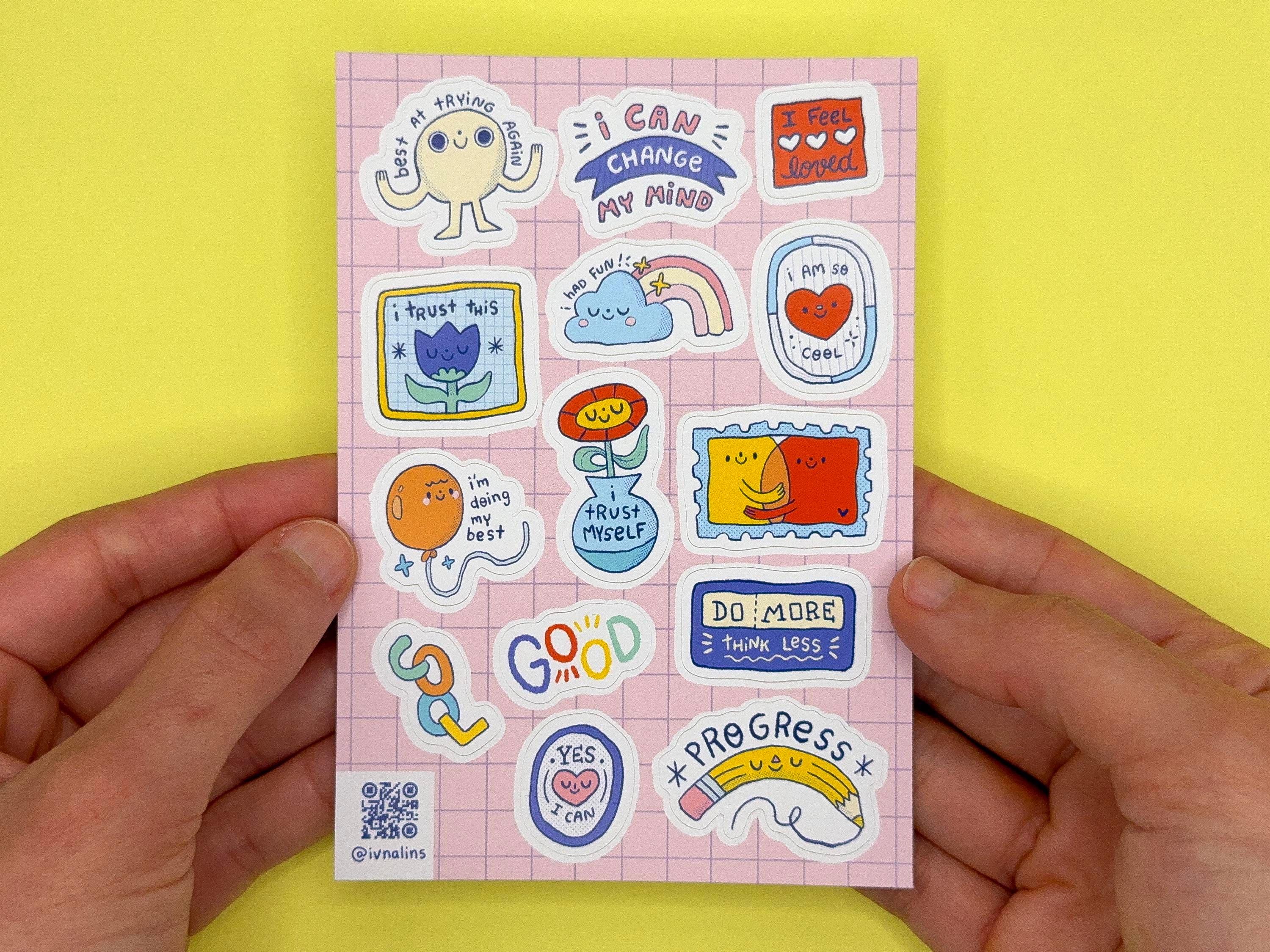 Mental Health Self Care Sticker Sheet Mindfulness Routine Healing ...