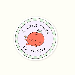 Self Care Apple Sticker – Motivational Vinyl Decal (Waterproof)