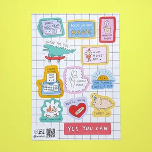 Stickervel Kindness Self Love - op therapie geïnspireerde zachte herinneringen Emotioneel welzijn Healing Vibes Positieve tonen Helende woorden Emotioneel