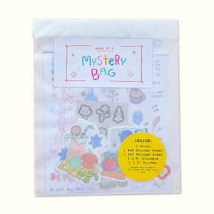 Borsa misteriosa, Borsa Oopsie, Borsa a sorpresa, Pacchetto di adesivi misteriosi, Scatola misteriosa, Scatola a sorpresa, Adesivo misterioso per agenda, Borsa di adesivi misteriosi, Adesivi Oops