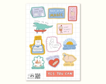 Kindness Self Love Sticker Sheet Therapy Inspired Gentle Reminders Emotional Wellness Healing Vibes Positive Notes Healing Words Emotional