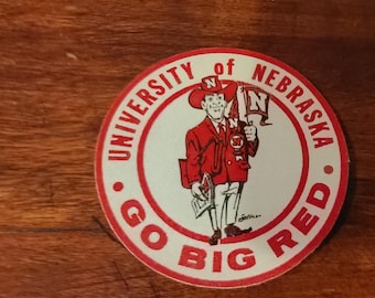 Vintage 1970's Harry Husker University of Nebraska Cornhusker Sticker