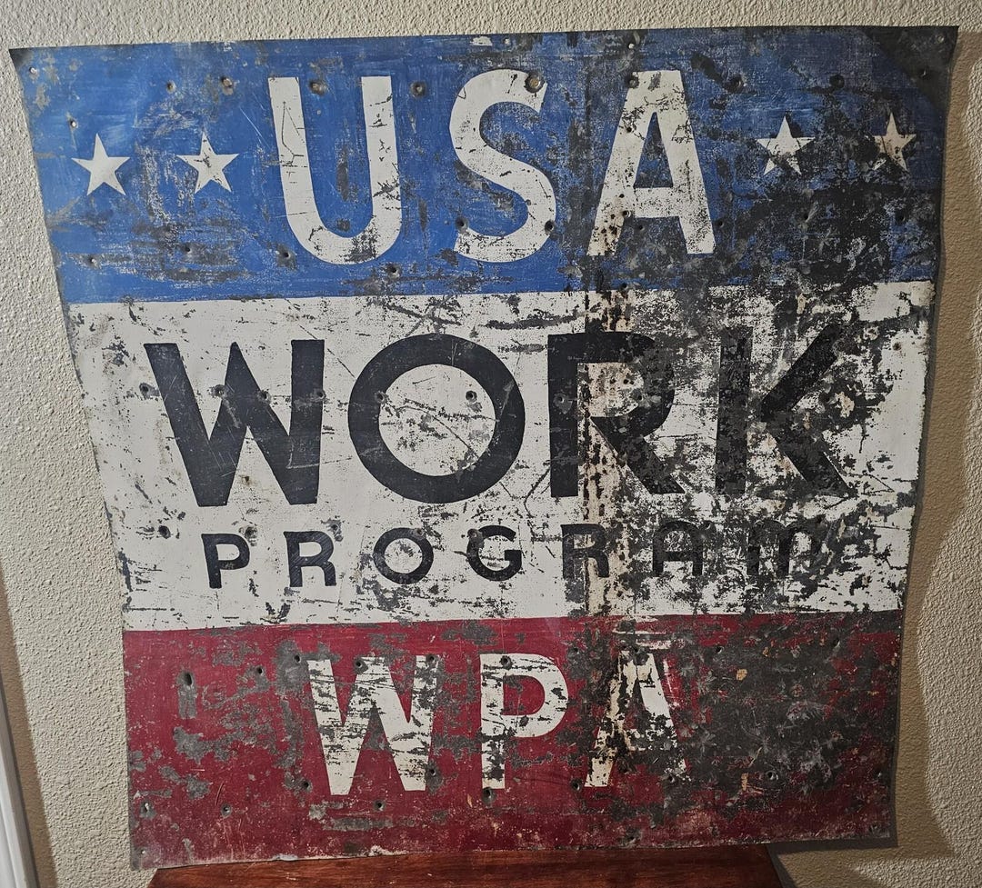 Vintage Rare Depression Era WPA USA Work Program Metal Sign 30 X 30 - Etsy
