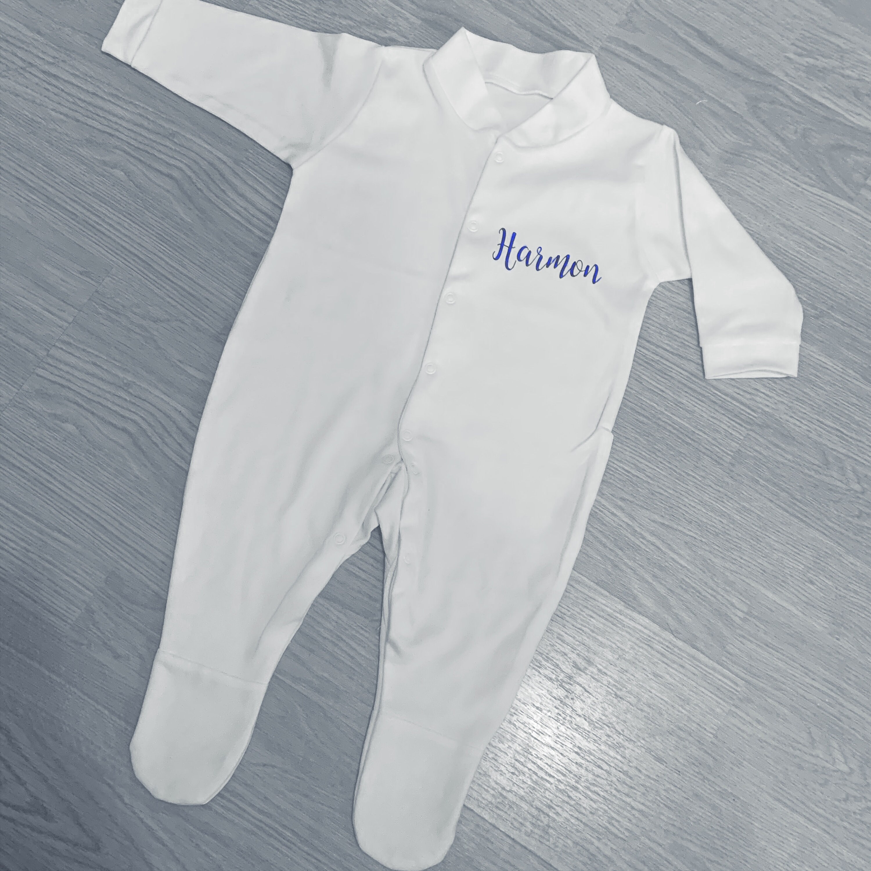 Personalised Baby Sleepsuit With Feet Newborn Sleepsuit Gift Etsy