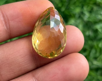 レモンクォーツ エメラルドカット形状 天然レモンクォーツ宝石