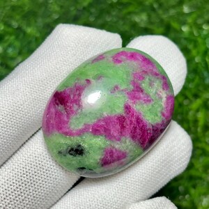 Natural ruby zoisite cabochon for jewellery making, weight:- 144 carat , size 42X32 MM