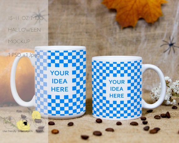 15 Oz Mug Mockup 11 Oz Mug Mockup Halloween Mockup White Etsy