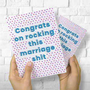 Felicitaciones por rockear esta tarjeta de aniversario divertida de mierda matrimonial para novio, tarjeta de aniversario para novia, tarjeta de aniversario imprimible