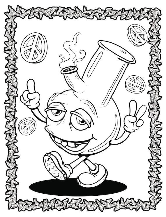 Stoner Coloring Book for Adults fun Coloring Pages With Trippy &  Psychedelic Designs /28 Coloring Pages /PDF Printable Download 