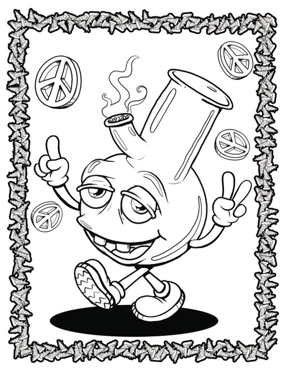 Stoner Coloring Book for Adults fun Coloring Pages With Trippy &  Psychedelic Designs /28 Coloring Pages /PDF Printable Download 