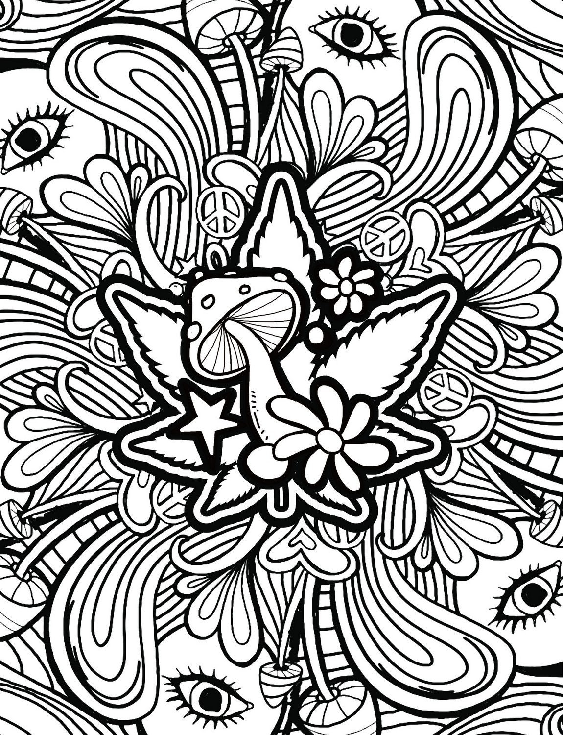 Stoner Coloring Book For Adults: Stoner Gift For Men & Women- The Funny  Psychedelic Coloring Book With 30 Trippy Marijuana Themed Coloring Pages  (Paperback)