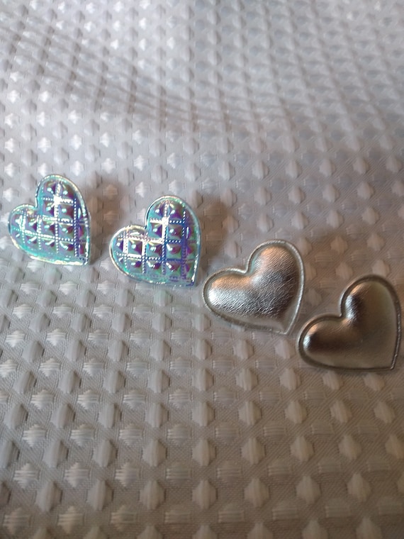 Heart cushion Earrings iridescent finish
