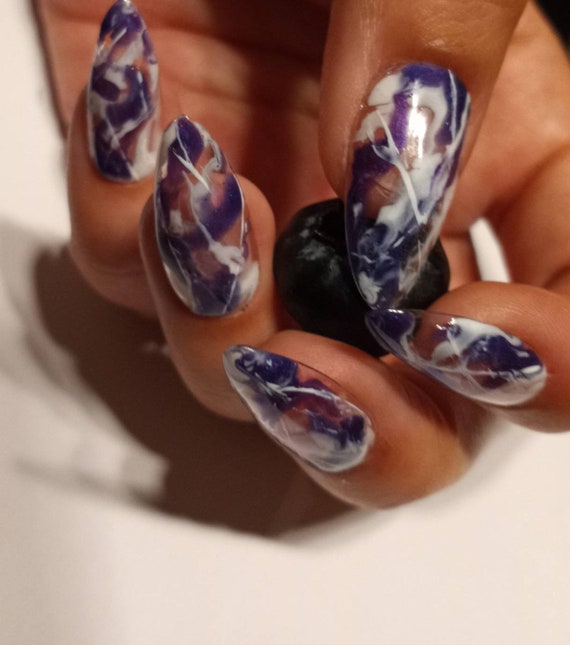 Blueberry cheese cake Purple amethyst luxury Press On Nails come in any shape and length