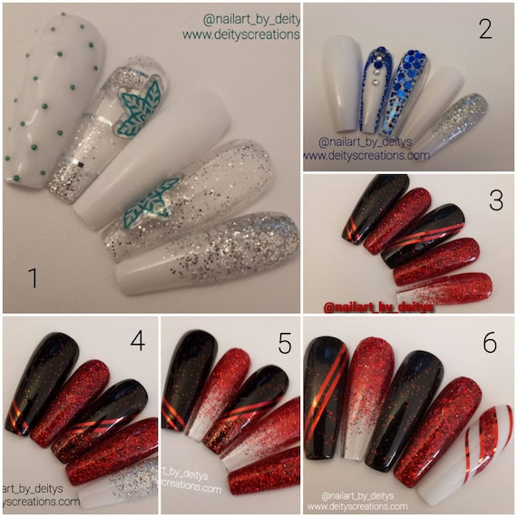 Christmas Holiday Candy Cane Nail Sets Black White Red Silver - Etsy UK Christmas Holiday Candy Cane Nail Sets Black White Red Silver - Etsy UK