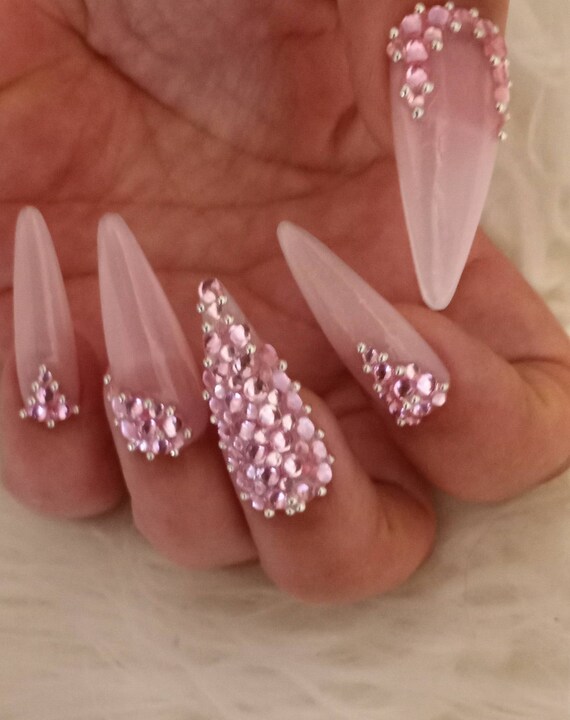 Pink bling luxury Press On nails come in any shape and length