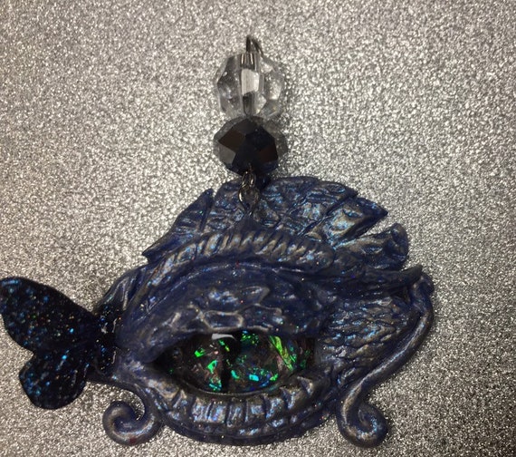 Blue Dragon eye pendant gothic dragon eye pendant