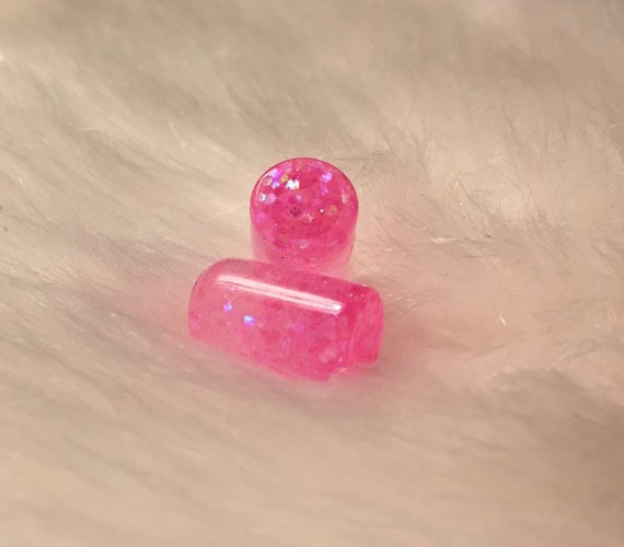 00g pink glitter plugs earrings spacer earrings pastel gothic spacer earrings summer pink earrings
