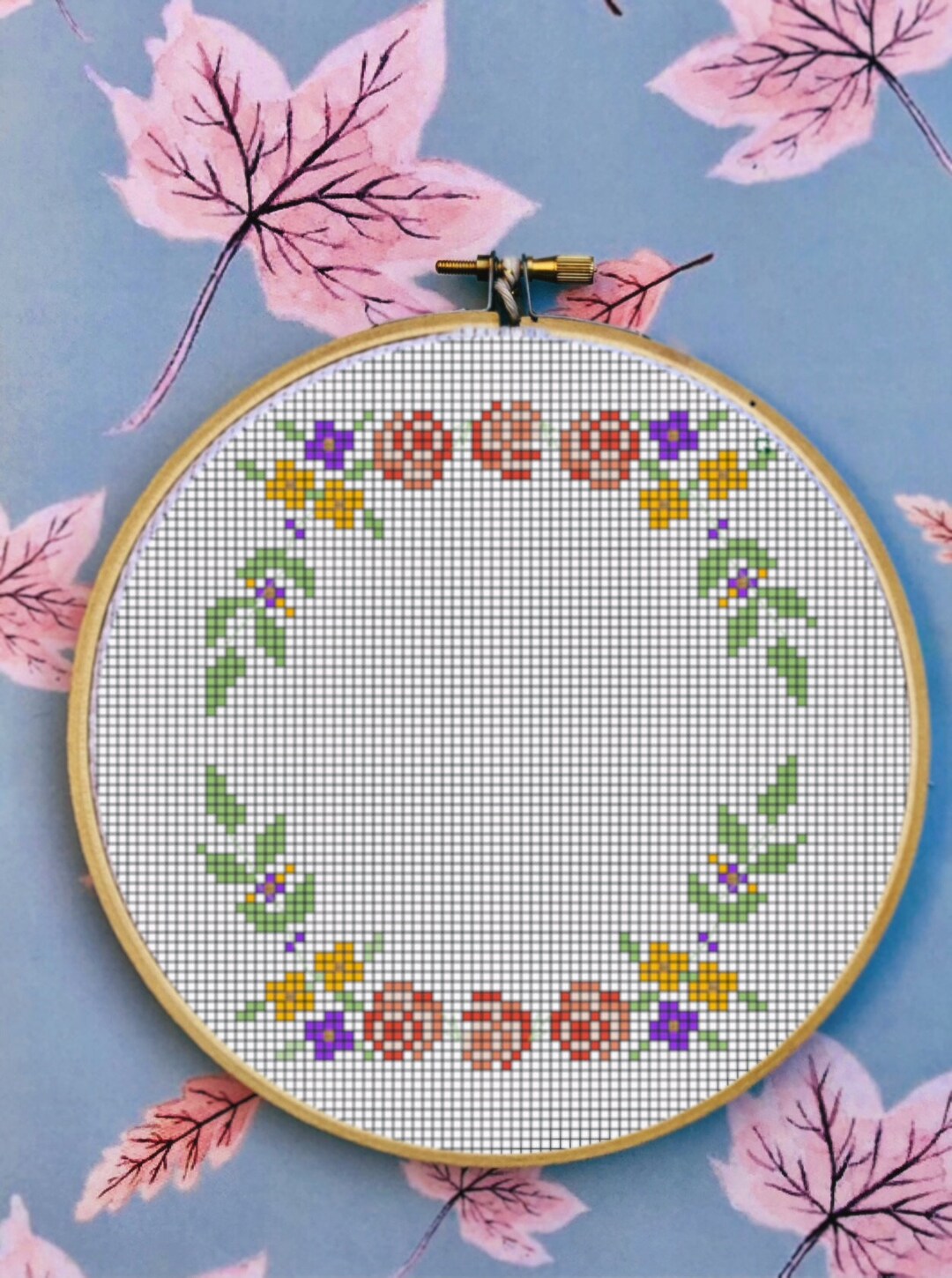 Flower Cross Embroidery Border Knit 1,100+ Knitted Flower Pattern