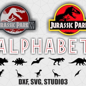 Jurassic park alphabet, numeros y letras y simbolos, crea tu logo personalizado, listo para usar y editar, EPS, SVG, AI, png, studio3