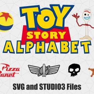 Inspiriertes Spielzeug Story Alphabet, zwei Alphabete, SVG Buchstaben, Cricut und Silhouette, Scan N Cut, Cutting File, Cameo