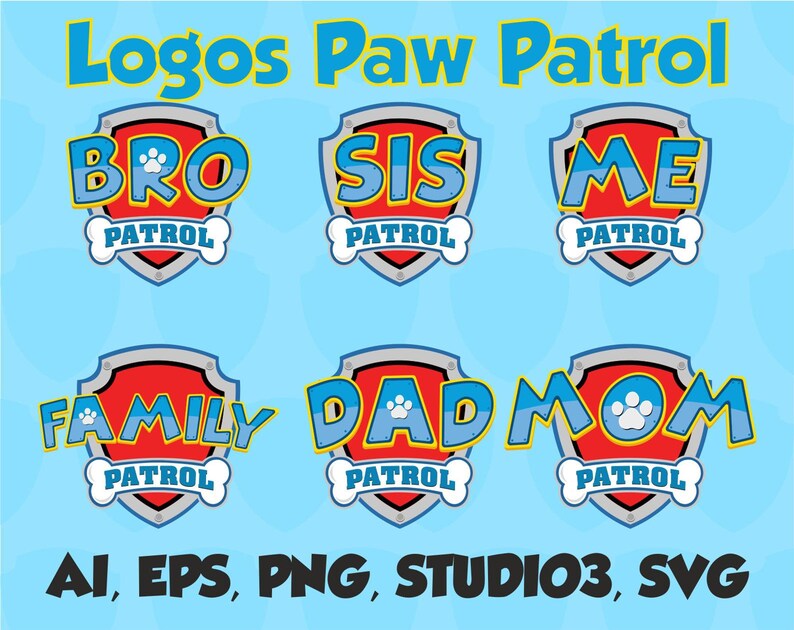 Download Paw Patrol Clipart Silhouette U2013 Paw Patrol Svg U2013 Mom Patrol Svg File U2013 Dad Patrol Svg U2013 Vector Files U2013 Svg Eps Png Ver 1 0 Clip Art Art Collectibles