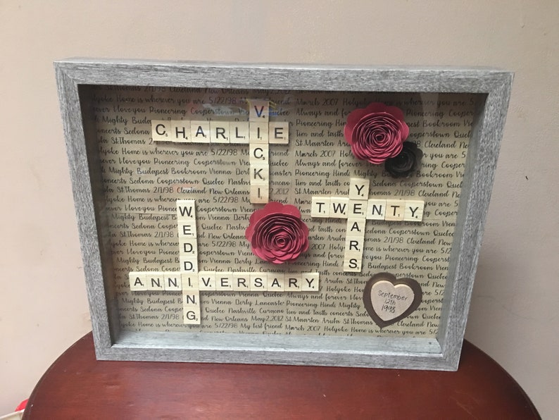 Custom shadow box Scrabble Framed art Personalized Etsy