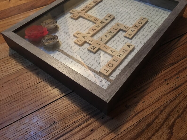 Custom shadow box Scrabble Framed art Personalized Etsy
