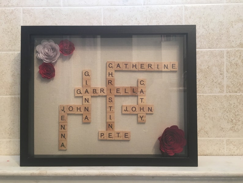 Custom shadow box Scrabble Framed art Personalized Etsy