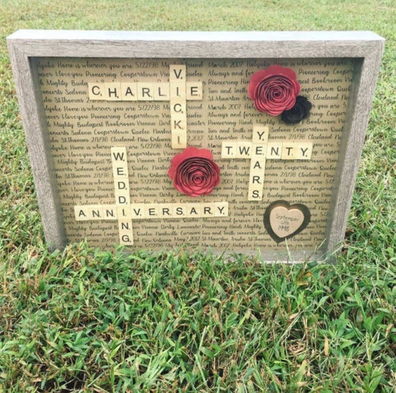 Custom shadow box Scrabble Framed art Personalized Etsy