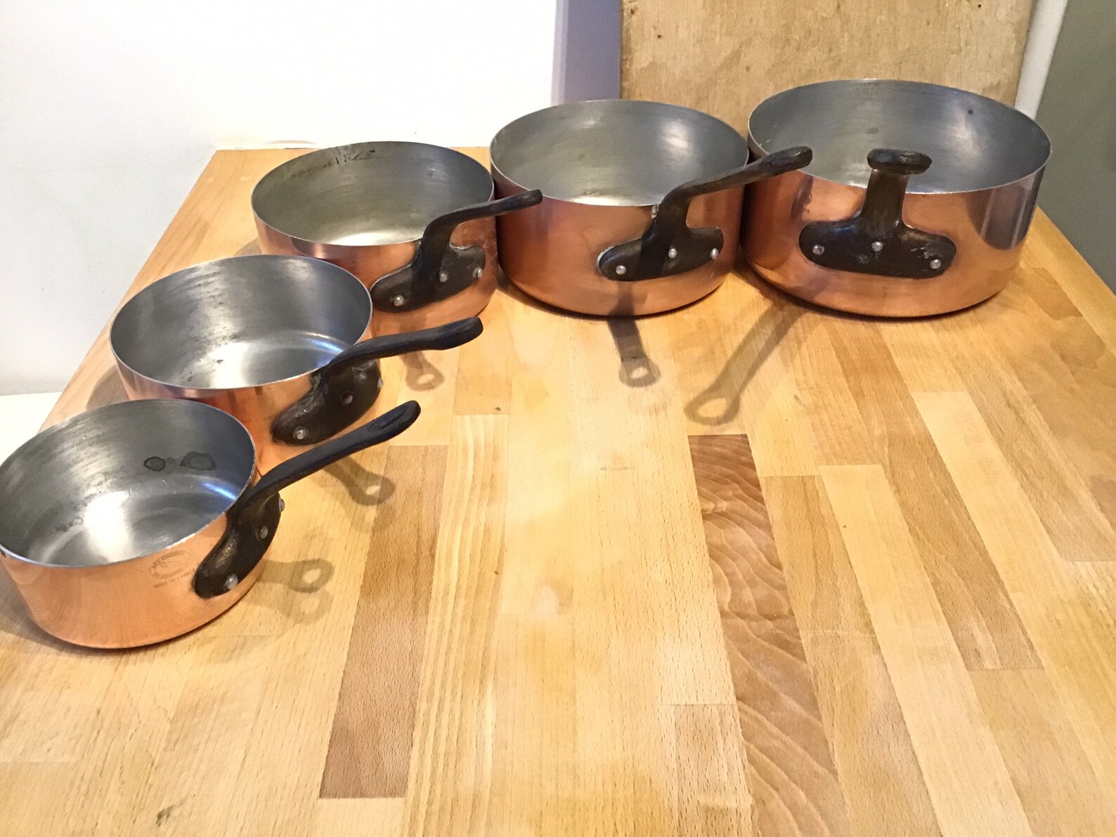 Ensemble de 5 casseroles en cuivre les cuivres des faucogney Etsy