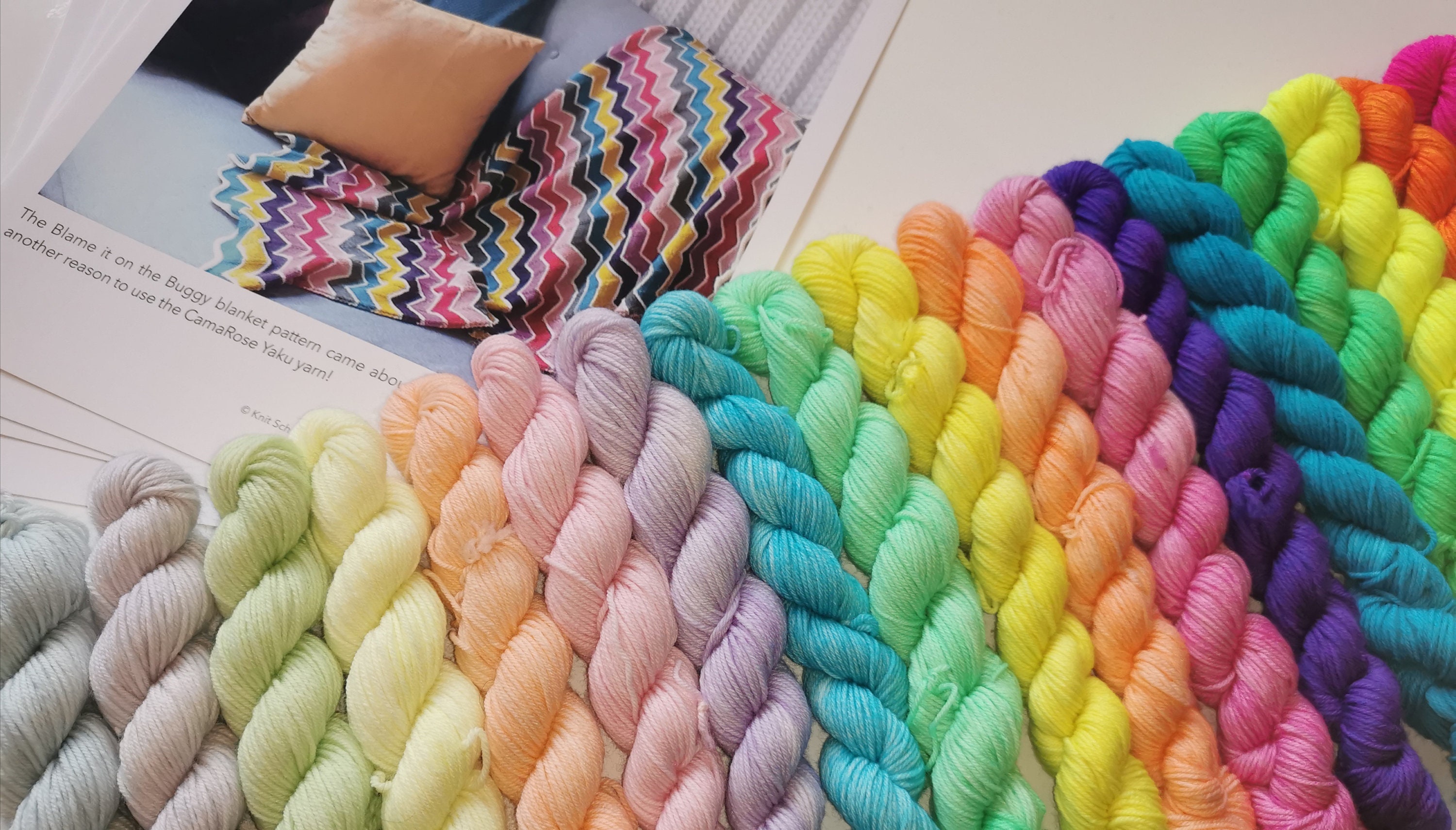 Rainbow Blanket Kit Knitted Blanket Yarn & Pattern Hand Etsy UK