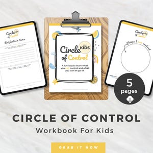 Circle of Control Worksheet for Kids – Stress Relief Activity Printable | Instant Digital Download