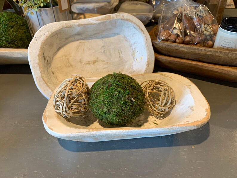 WHITE DOUGH BOWL Small Hand Carved Bowl Farmhouse Decor Etsy