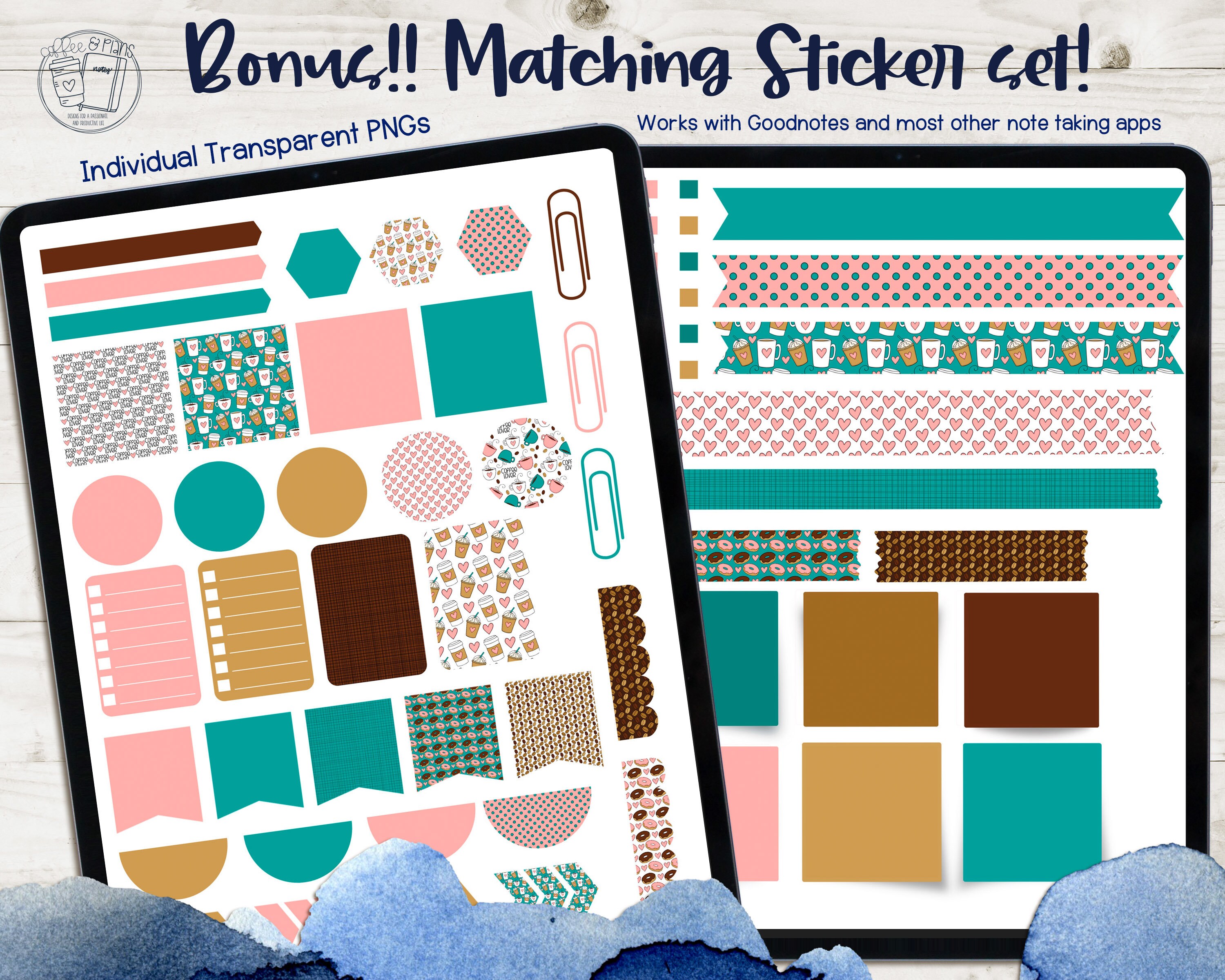 Donut Talk Until Coffee Blank Digital Notebook, Coffee Themed Digital ...