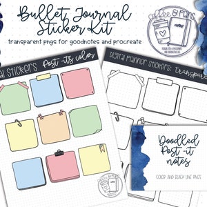 Doodle Post Its Digital Planner Stickers | Goodnotes Stickers iPad Stickers Precropped Stickers iPad Digital Stickers Journal Stickers
