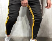 Jogger Jeans Yellow Side Stripes 4185